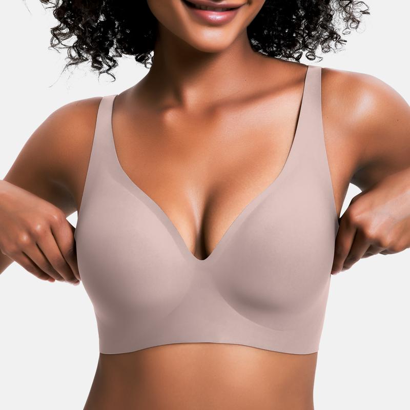 💕Jelly Wireless Comfort Deep V Bra – Seamless Everyday Bralette