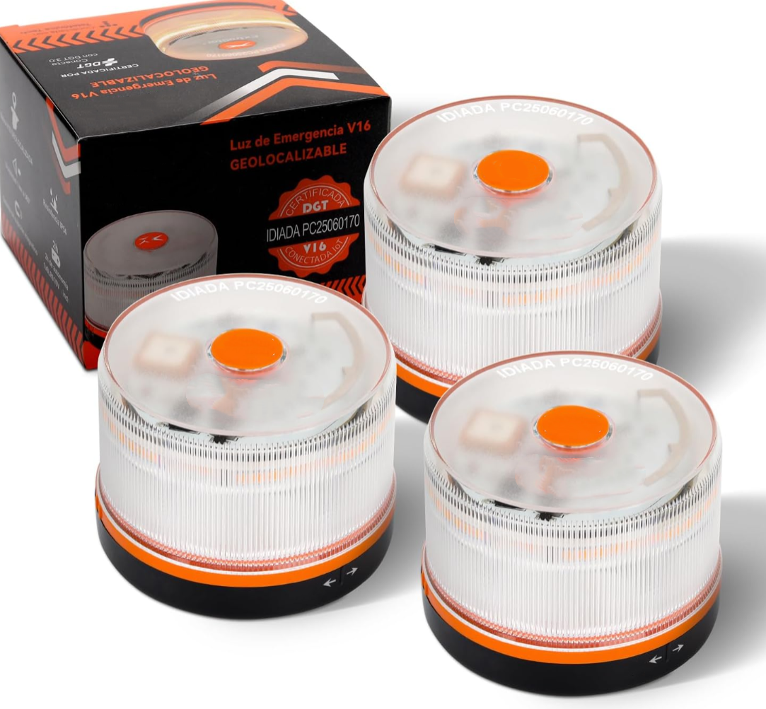 🚨Último modelo🚨 Luz de Emergencia V16 DGT 3.0 – Aprobada 2026, Magnética IP54 – Cumple con la Normativa 2026.
