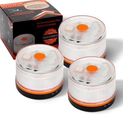 🚨Último modelo🚨 Luz de Emergencia V16 DGT 3.0 – Aprobada 2026, Magnética IP54 – Cumple con la Normativa 2026.