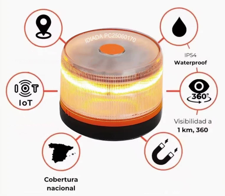 🚨Último modelo🚨 Luz de Emergencia V16 DGT 3.0 – Aprobada 2026, Magnética IP54 – Cumple con la Normativa 2026.