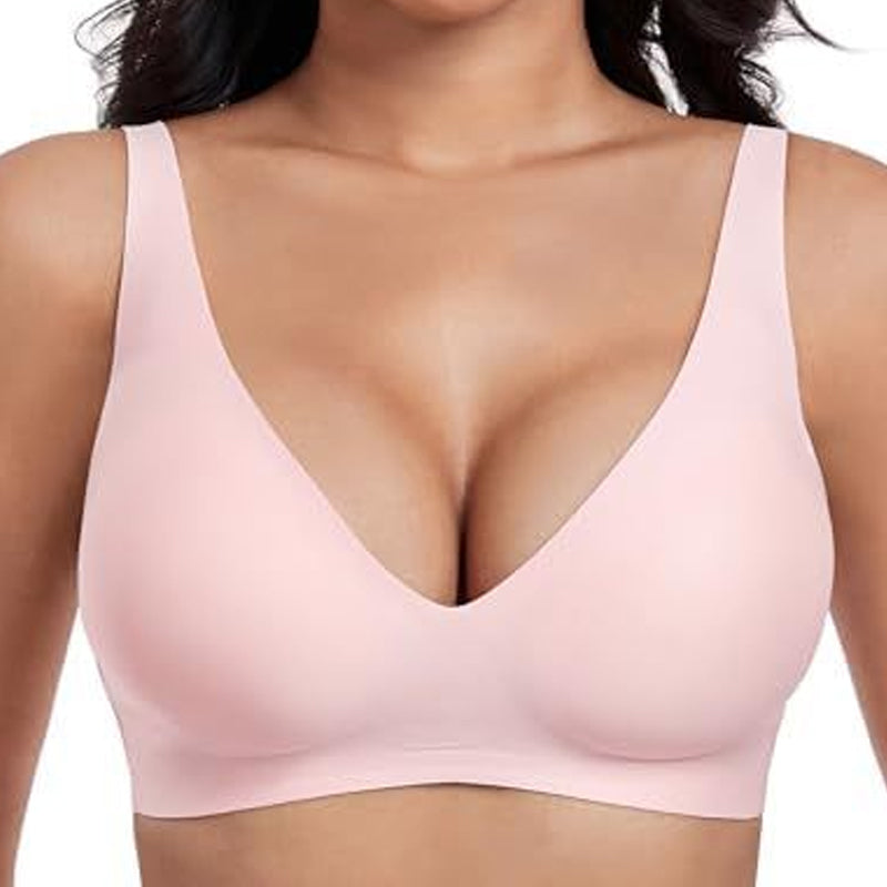 💕Jelly Wireless Comfort Deep V Bra – Seamless Everyday Bralette