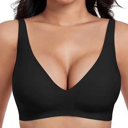 💕Jelly Wireless Comfort Deep V Bra – Seamless Everyday Bralette