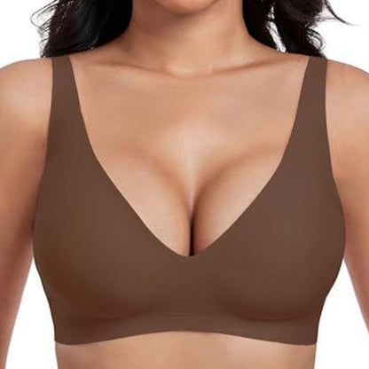 💕Jelly Wireless Comfort Deep V Bra – Seamless Everyday Bralette