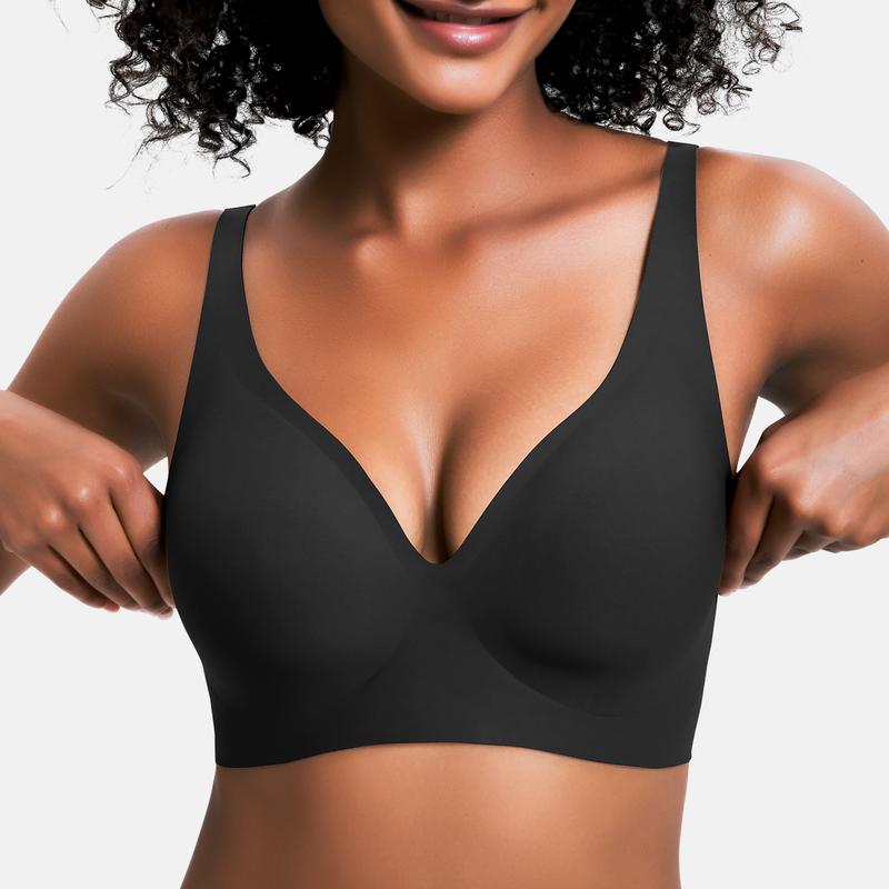 💕Jelly Wireless Comfort Deep V Bra – Seamless Everyday Bralette
